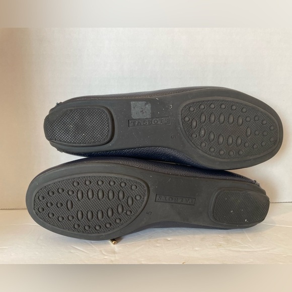 Talbots Dark Blue Leather Loafers Slide-on Shoes Size 5 M - Picture 10 of 11